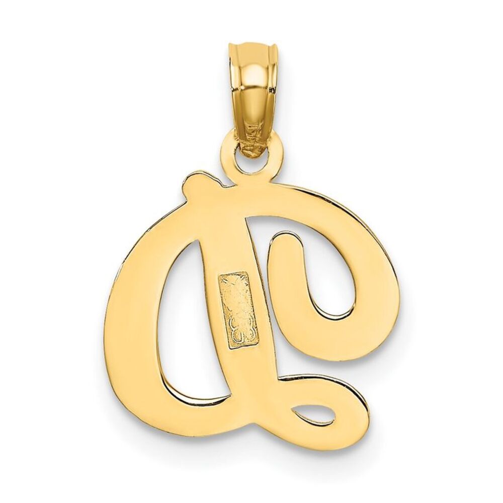 10k Yellow Gold Polished D Script Initial Charm - image 4